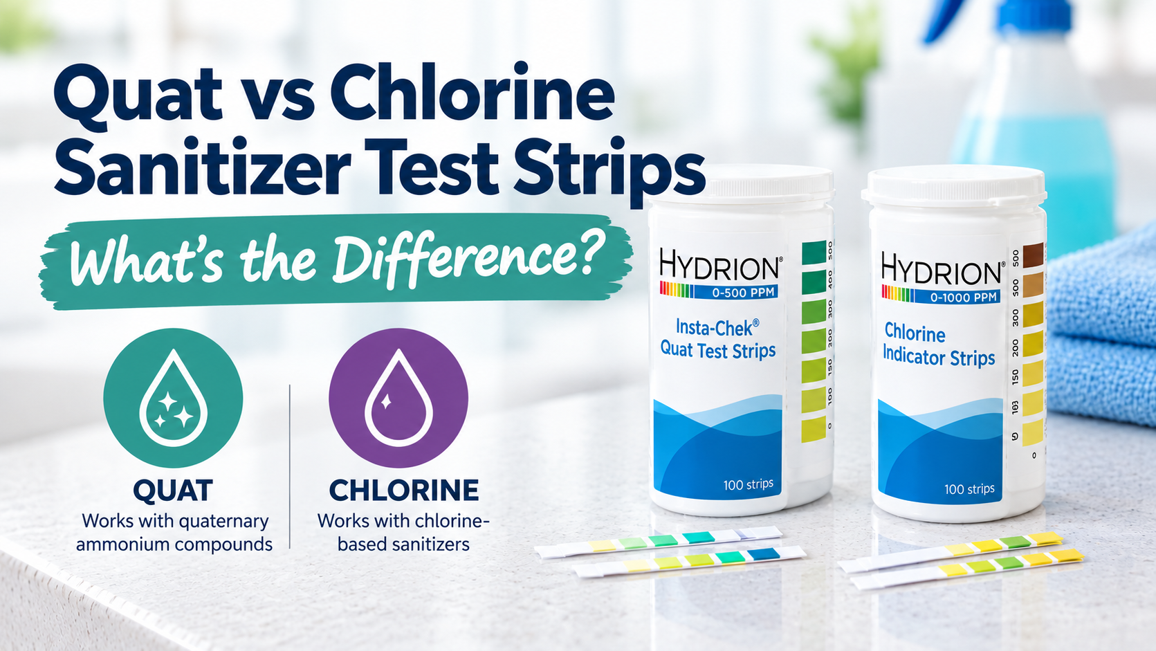 Quat vs Chlorine Test Strips